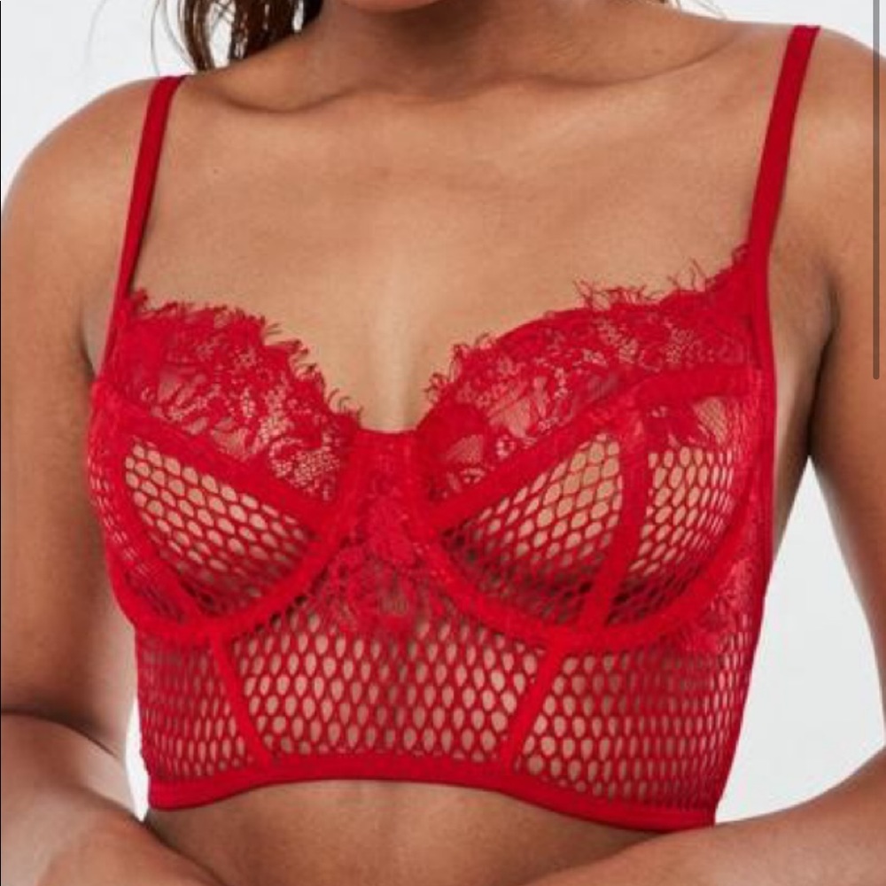 NWT missguided red airtex mesh bralet